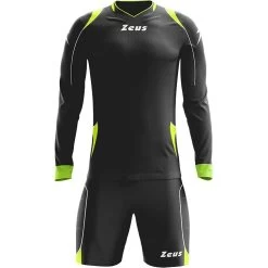 Zeus Paros Torwart Set Langarm Trikot Mit Shorts Schwarz Neon Gelb