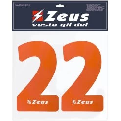 Zeus Nummern-Set 1-22 Zum Aufbügeln 23cm Senior Orange