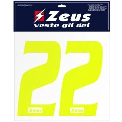 Zeus Nummern-Set 1-22 Zum Aufbügeln 25cm Senior Neongelb