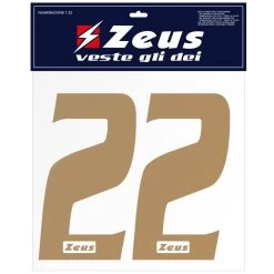 Zeus Nummern-Set 1-22 Zum Aufbügeln 25cm Senior Gold