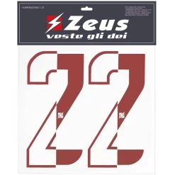 Zeus Nummern-Set 1-22 Zum Aufbügeln 25cm Senior Halb Rot