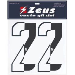 Zeus Nummern-Set 1-22 Zum Aufbügeln 10cm Halb Schwarz