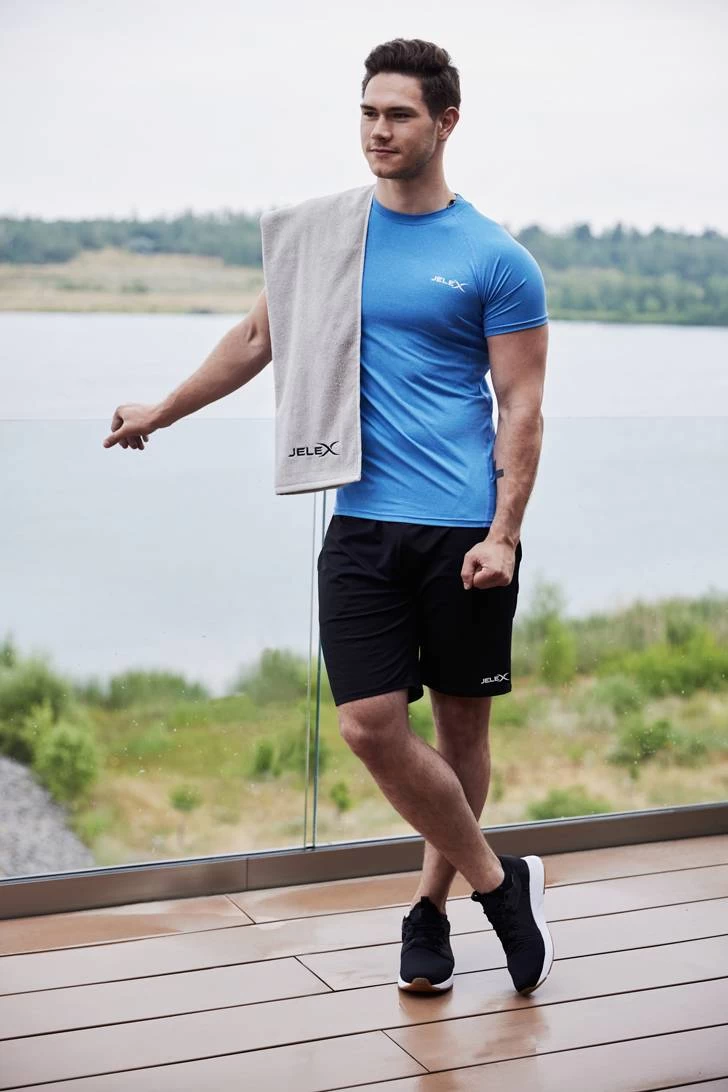 JELEX 100FIT Fitness Handtuch Mit Zip-Tasche Grau – Bild 3