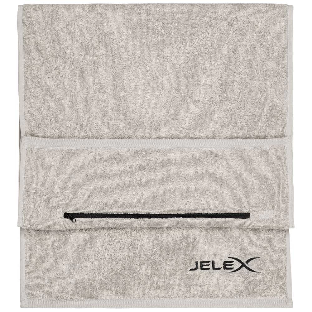 JELEX 100FIT Fitness Handtuch Mit Zip-Tasche Grau – Bild 4