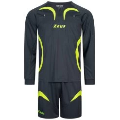 Zeus Herren Schiedsrichter Set Trikot Mit Shorts Grau