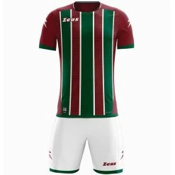 Zeus Icon Teamwear Set Trikot Mit Shorts Dunkelrot Weiß