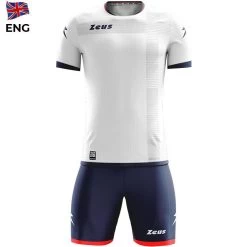 Zeus Mundial Teamwear Set Trikot Mit Shorts Weiß Navy