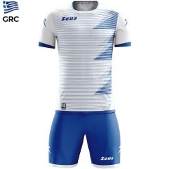 Zeus Mundial Teamwear Set Trikot Mit Shorts Weiß Royal
