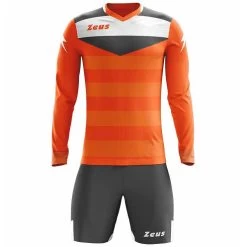 Zeus Argo Torwart Set Langarm Trikot Mit Shorts Neon Orange Grau