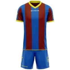 Givova Fußball Set Trikot Mit Shorts Kit Catalano Blau/dunkelrot