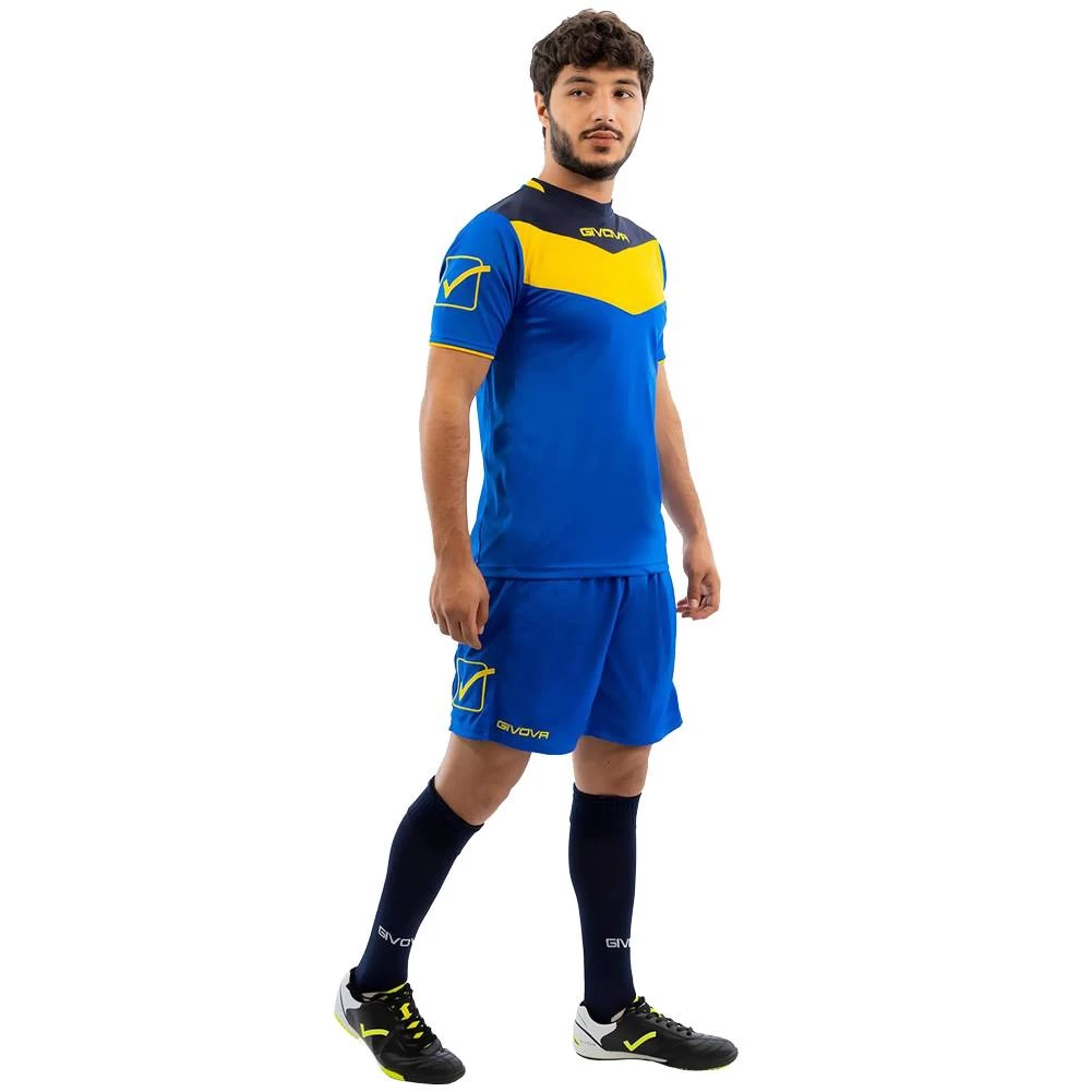 Givova Kit Campo Set Trikot + Shorts Mittelblau/gelb
