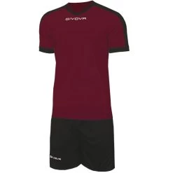 Givova Kit Revolution Fußball Trikot Mit Shorts Schwarz Rot