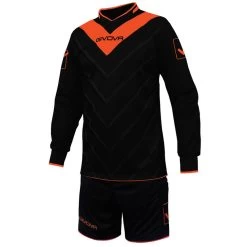 Givova Fußball Set Torwarttrikot Mit Short Kit Sanchez Schwarz/neonorange