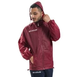 Givova Regenjacke "Rain Basico" Dunkelrot