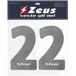 Zeus Nummern-Set 1-22 Zum Aufbügeln 23cm Senior Silber