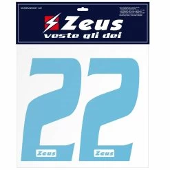 Zeus Nummern-Set 1-22 Zum Aufbügeln 25cm Senior Sky