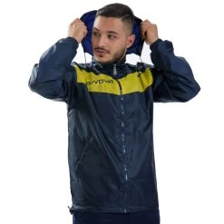 Givova Regenjacke "Rain Scudo" Navy/gelb