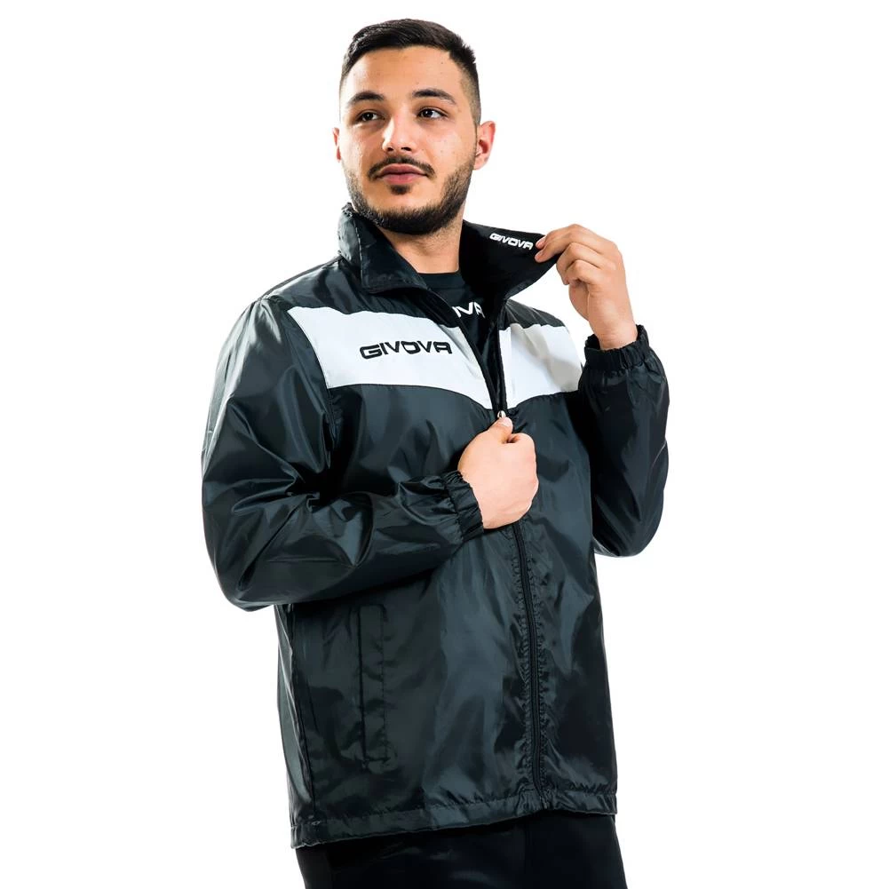 Givova Regenjacke "Rain Scudo" Schwarz/weiß – Bild 3